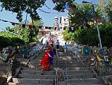Kathmandu Swayambhunath 12 Pairs Of Garudas And Peacocks Flank The Final Steps To Swayambhunath Stupa 